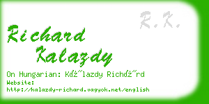 richard kalazdy business card